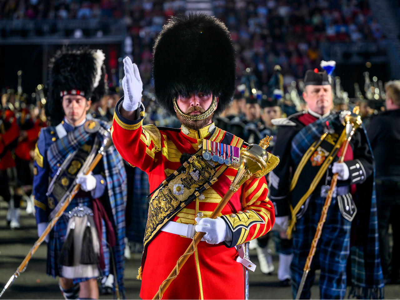 Marching Performers during the Royal Edinburgh Military Tattoo