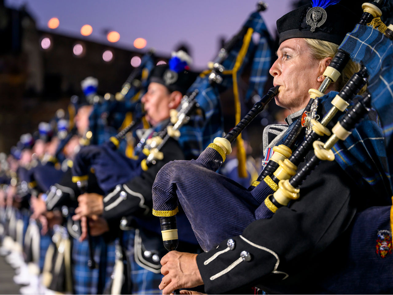 Bagpipe Performers during the Royal Edinburgh Military Tattoo