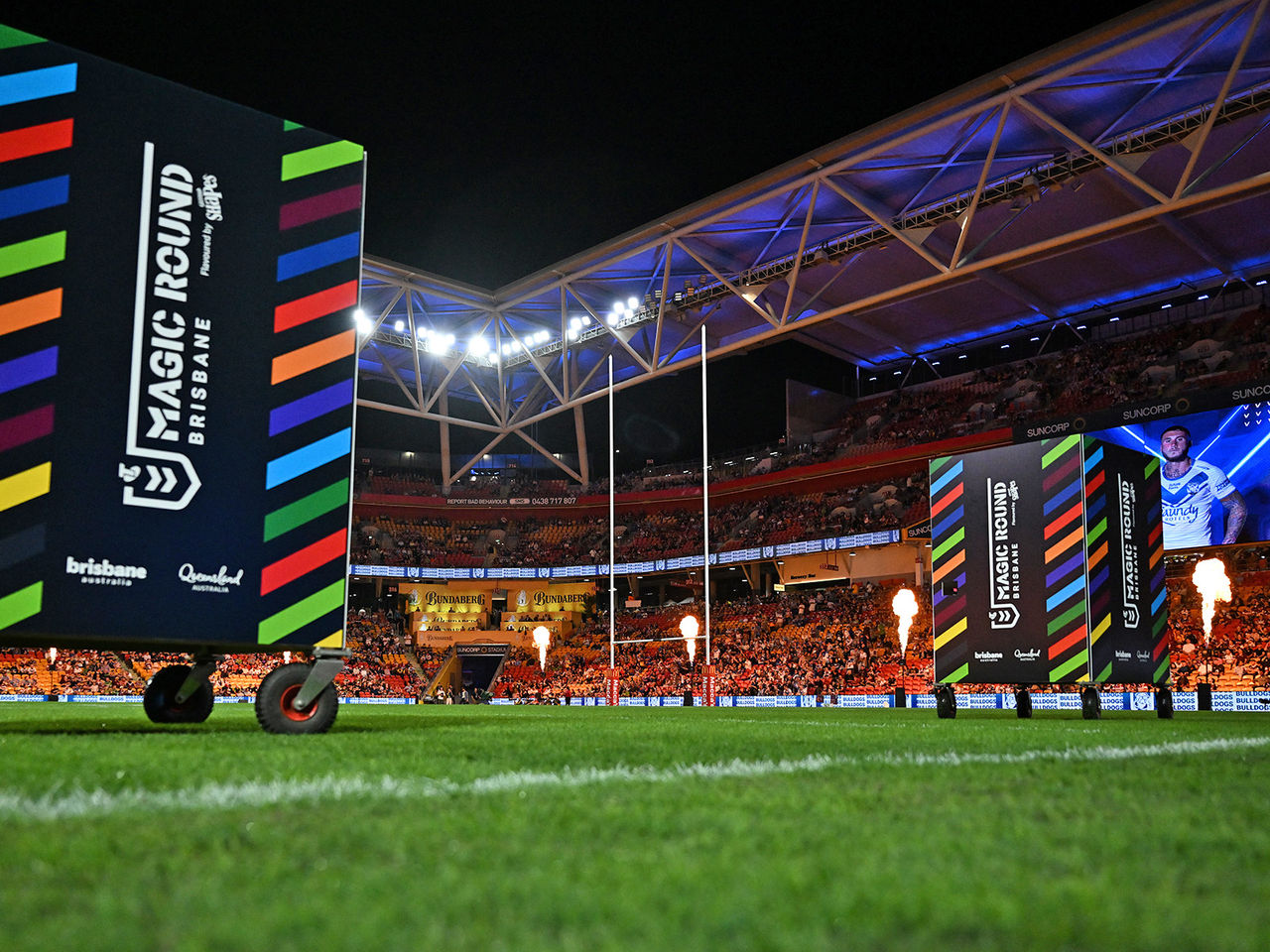 Suncorp Stadium lights up for NRL Magic Round 