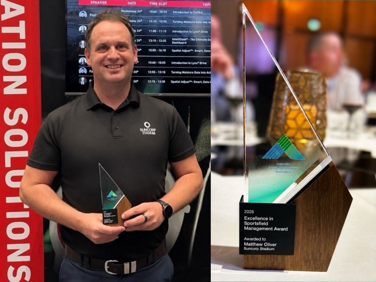 Matthew Oliver and his ASTMA award