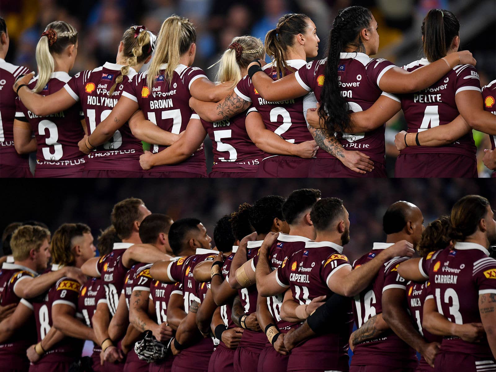 The QLD Men and Womens teams lined up together