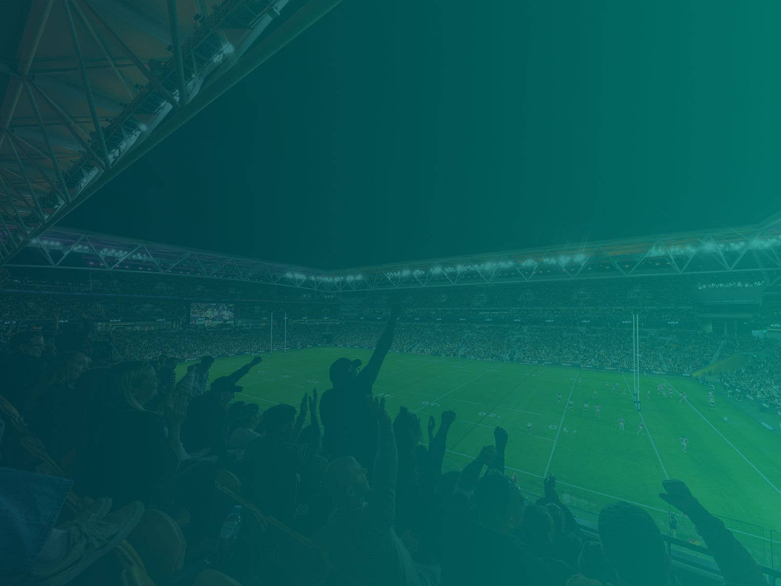 A view of Suncorp Stadium with green gradient overlay