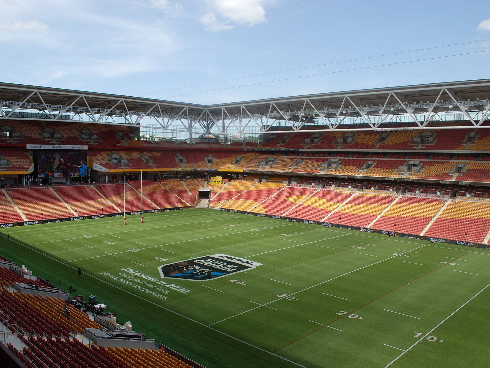 Suncorp Stadium with lines marked ready for State of Origin