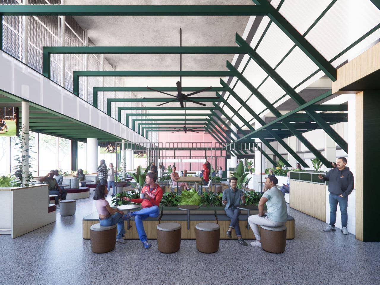 Image render of the new Suncorp Stadium Members Level 3 Bar The Greenhouse