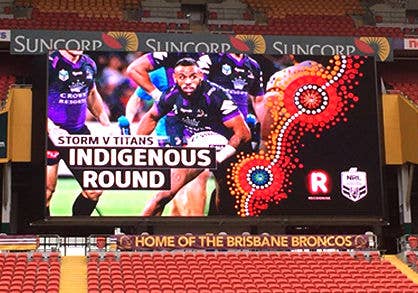 Upgraded Suncorp Stadium Super Screen.