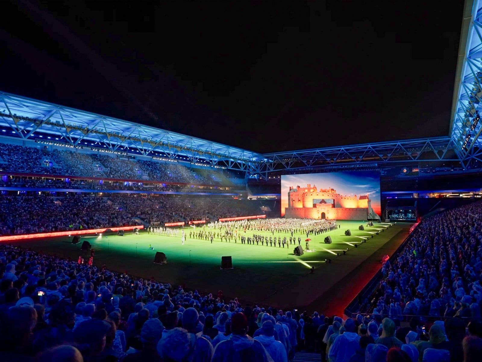 A view of the Royal Edinburgh Military Tattoo from inside
