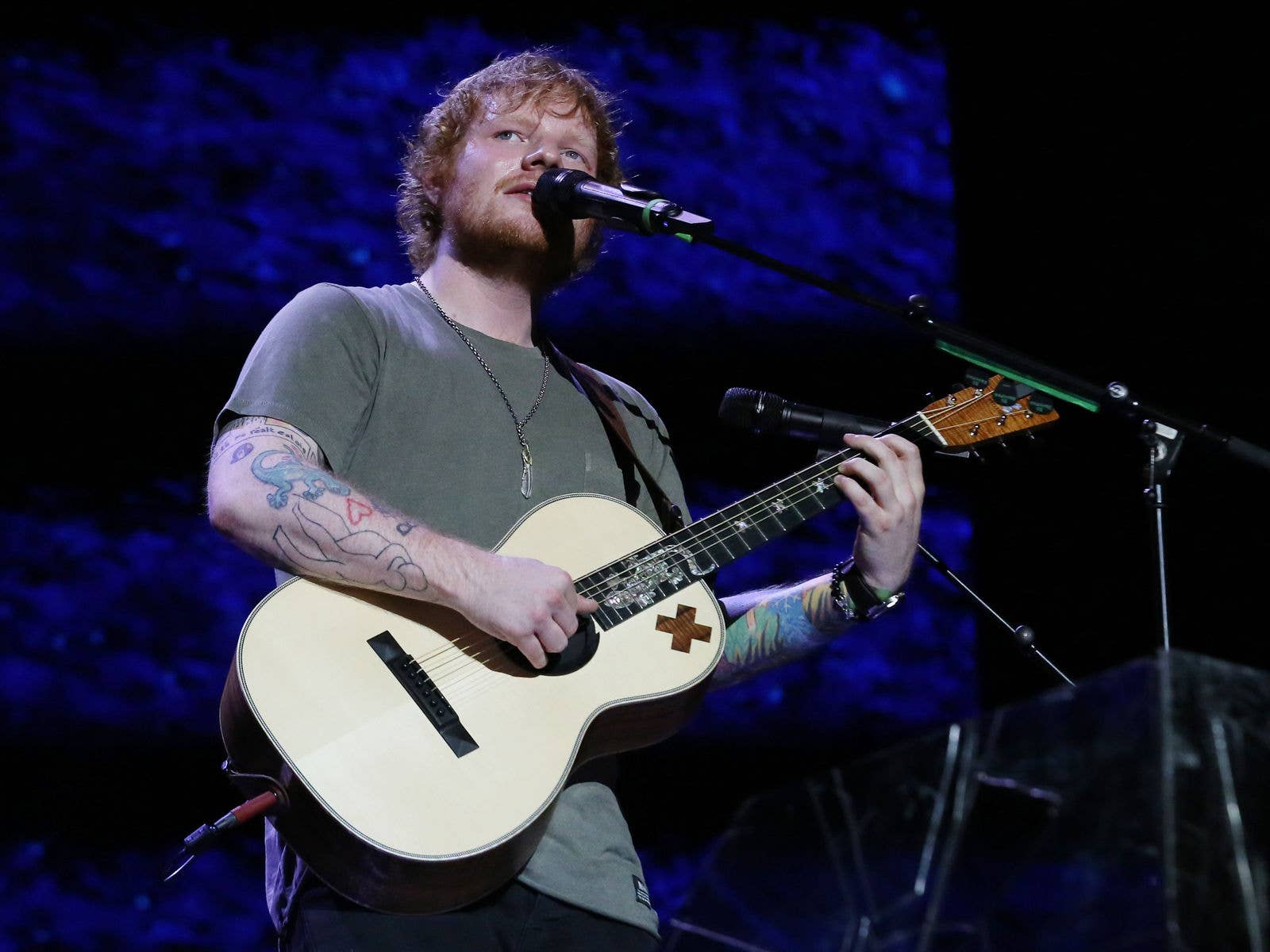 Ed Sheeran on stage at Suncorp Stadium during his Multiply Tour in 2015. PICTURE: Marc Robertson