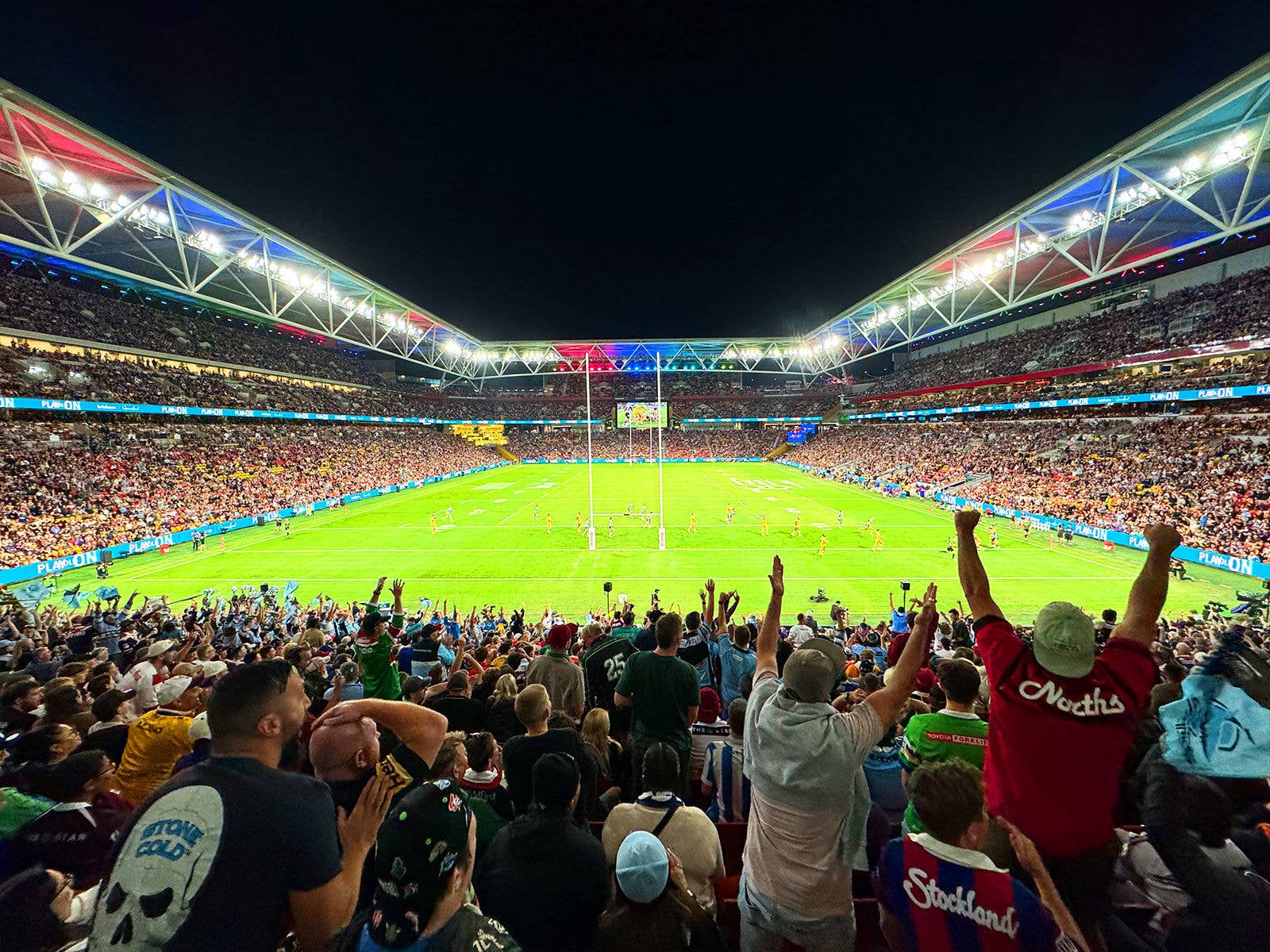 Fans at NRL Magic Round overlooking the field