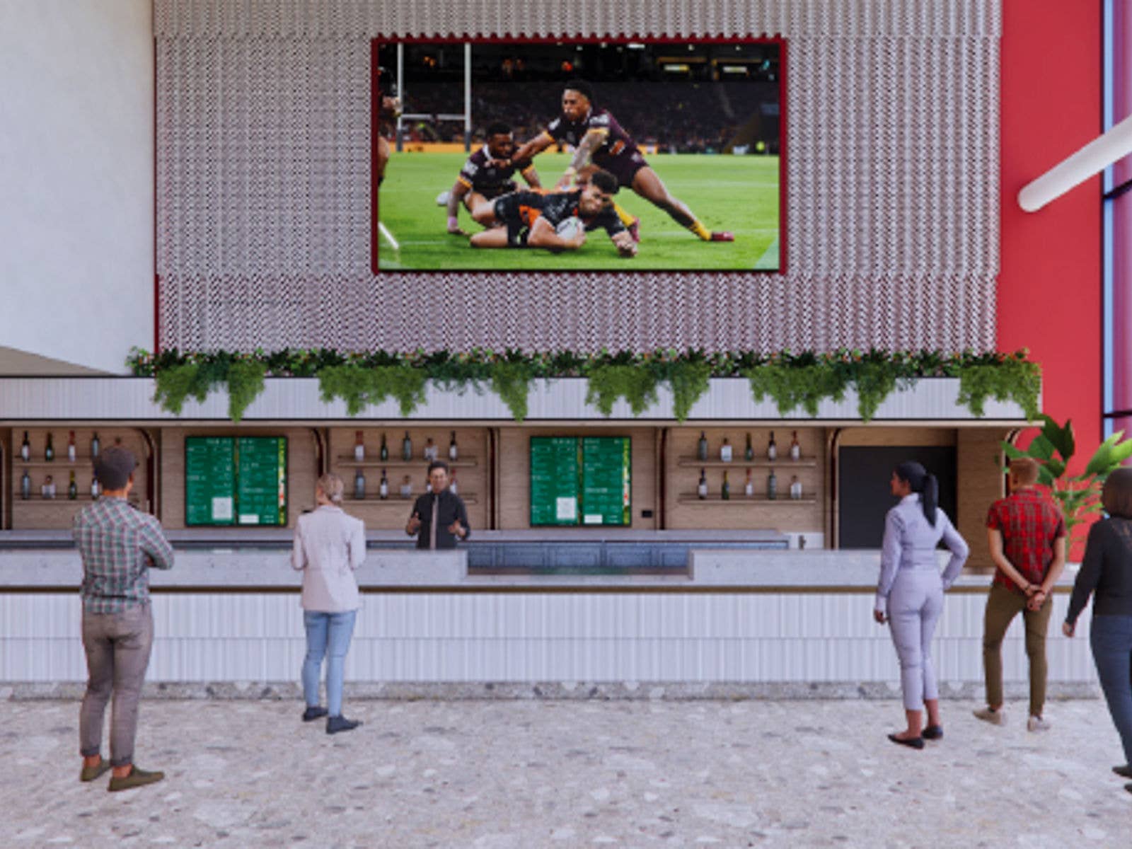 Stadium Members Reserve Renovation Underway. Mock up image of new Stadium Members area.