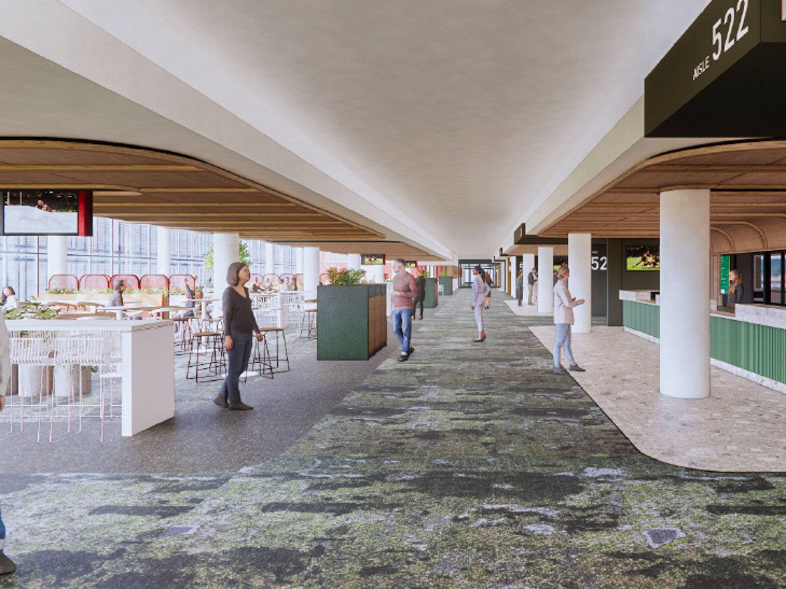 Stadium Members Reserve Renovation Underway. Mock up image of new Stadium Members area.