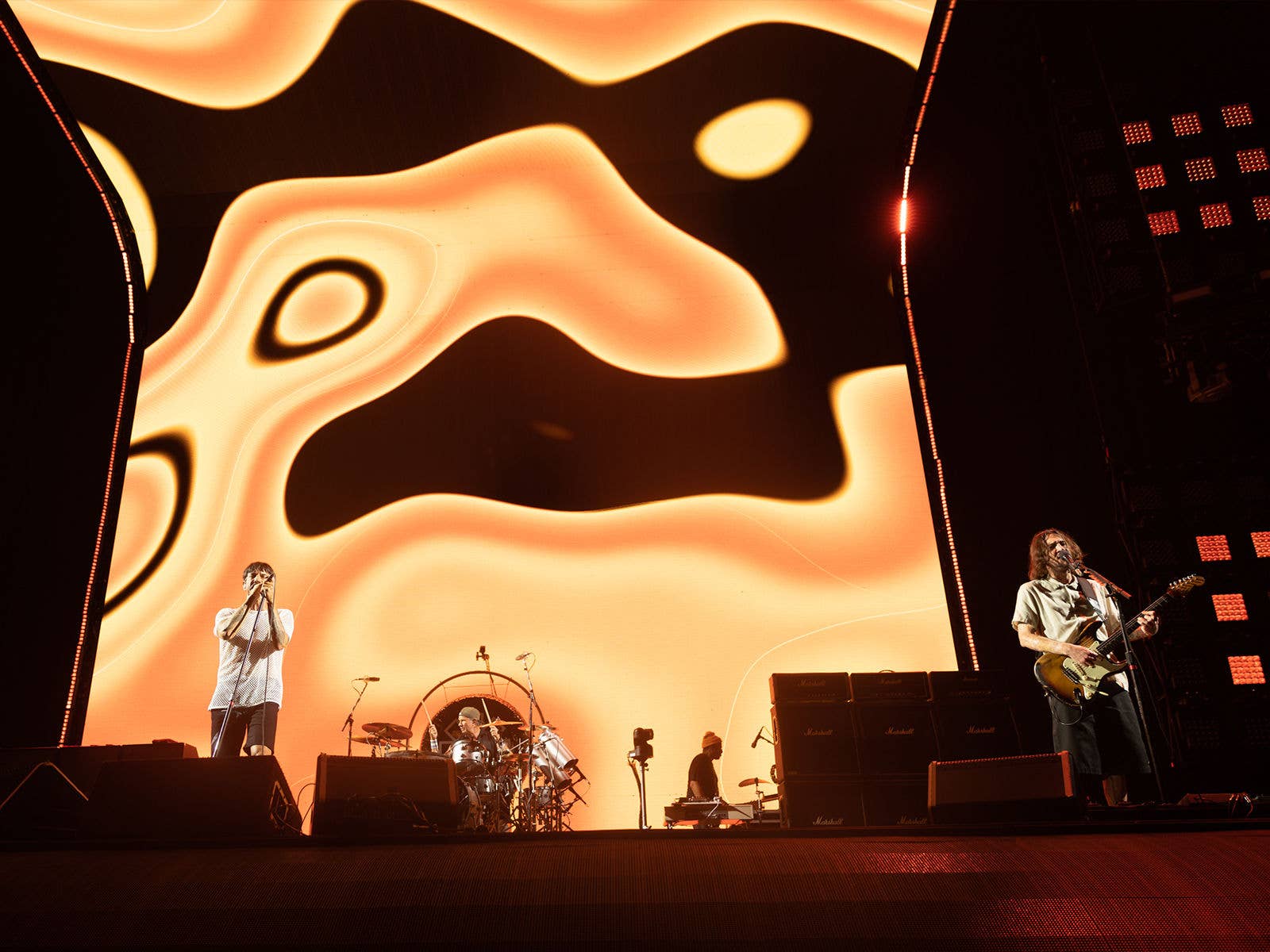 Red Hot Chili Peppers on stage at Suncorp Stadium in 2023 Red Hot Chili Peppers on stage at Suncorp Stadium in 2023
