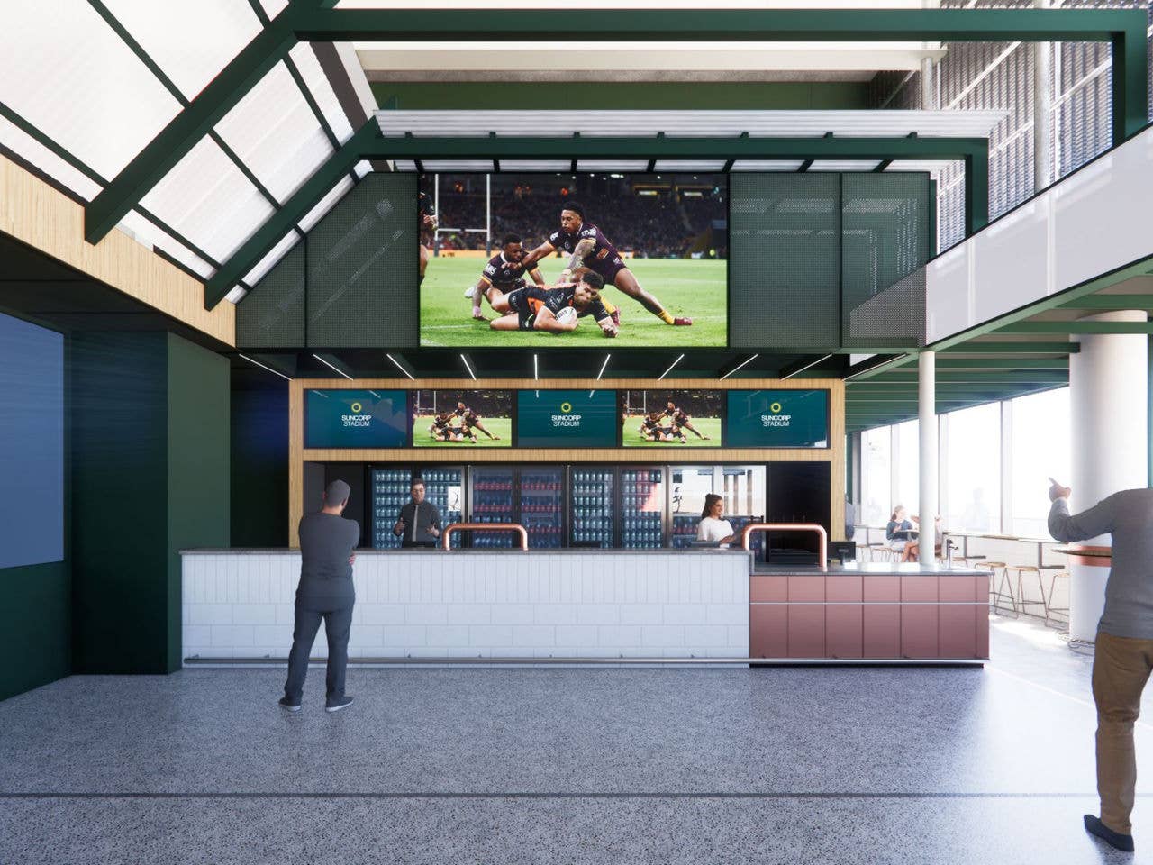Image render of the new Suncorp Stadium Members Level 3 Bar The Greenhouse