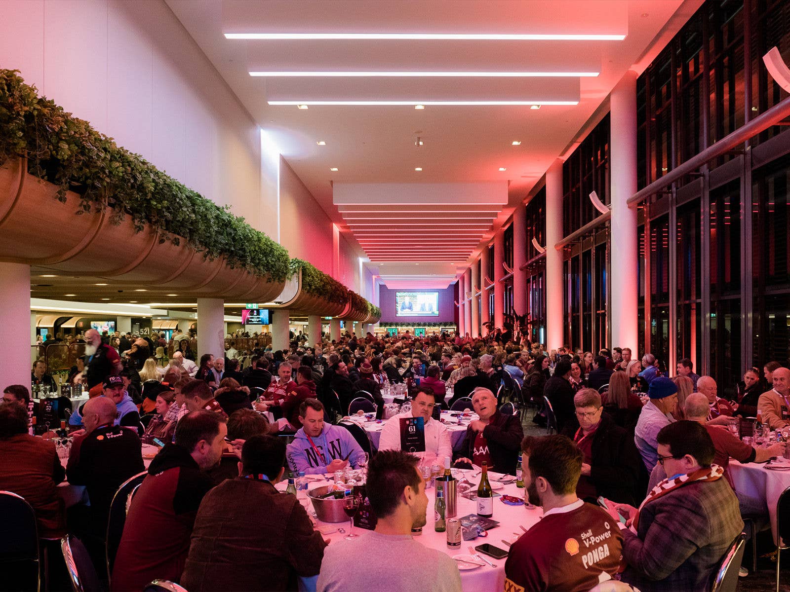 The Emerald Lounge full of guests during the 2024 Members State of Origin Dining Function