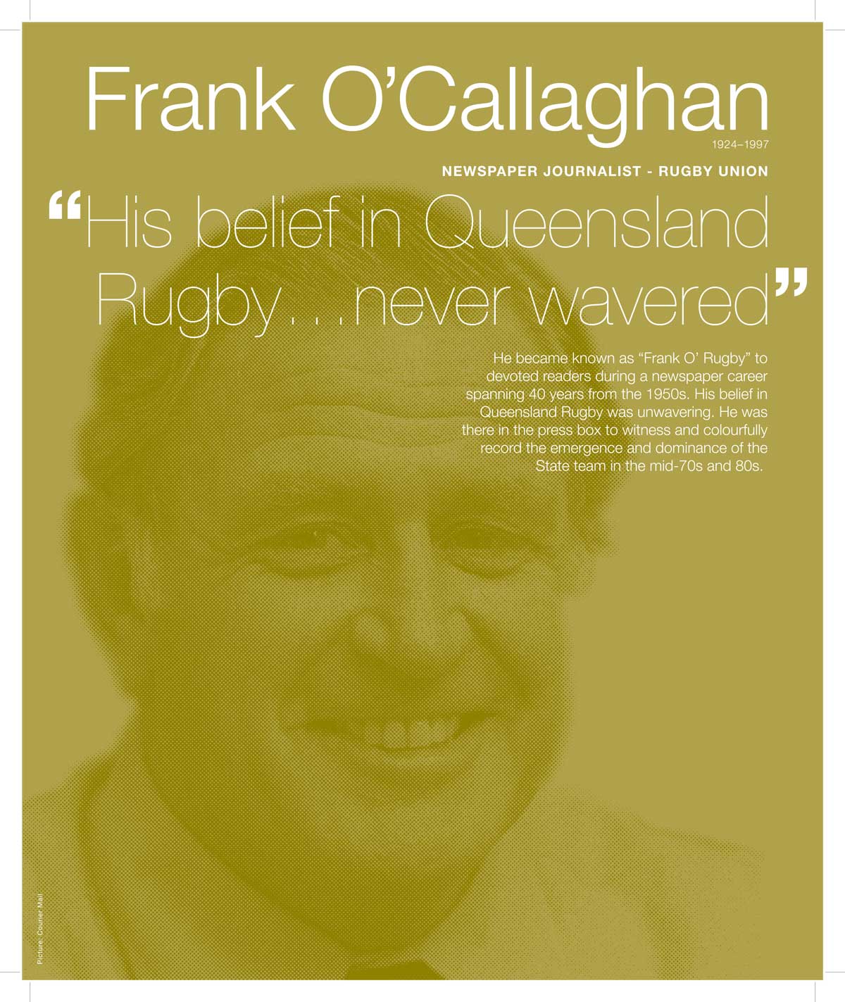 Frank O'Callaghan Hall of Fame plaque.