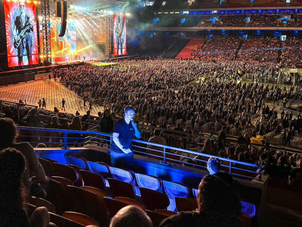 Auslan Interpreter signing during Def Leppard and Motley Crue Concert.