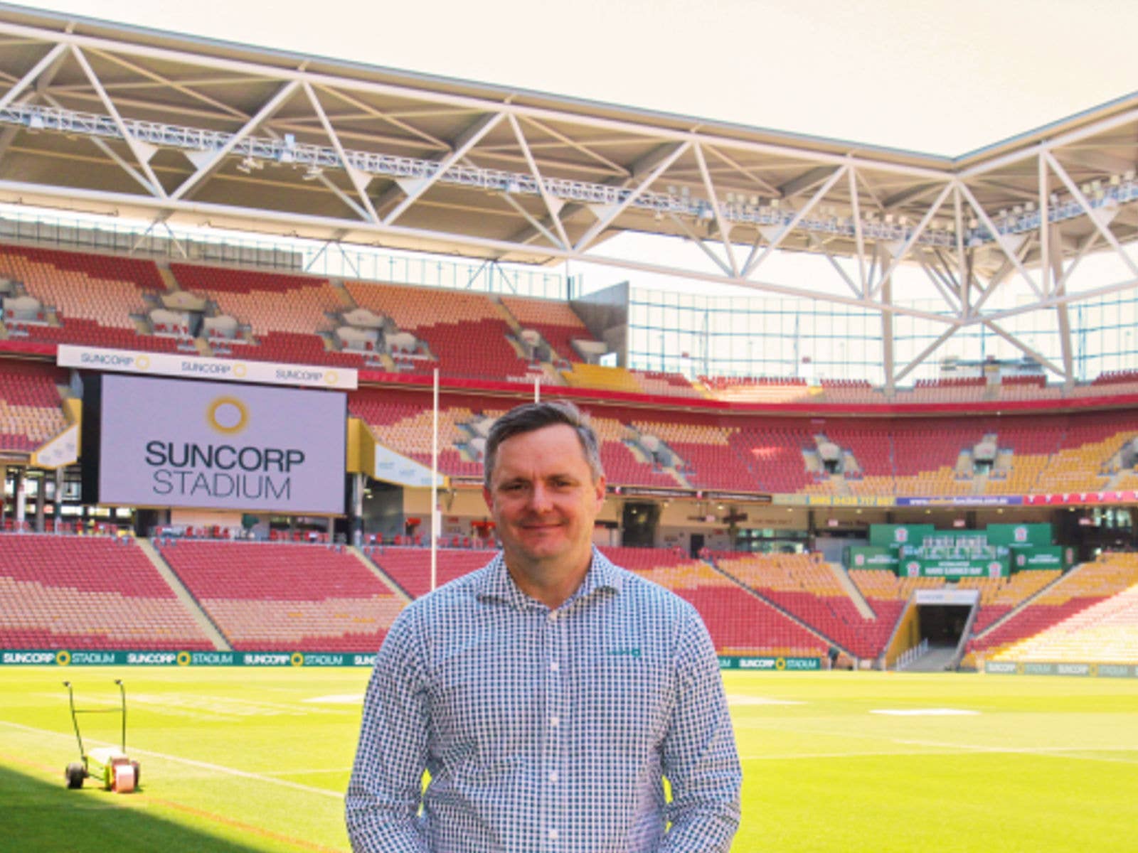 Suncorp Group CEO Steve Johnston. Image of Suncorp Group CEO Steve Johnston on the field at Suncorp Stadium.