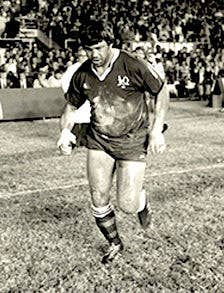 Rugby League Immortal, Arthur Beetson leading Queensland onto the field for the very first State of Origin game in 1980.