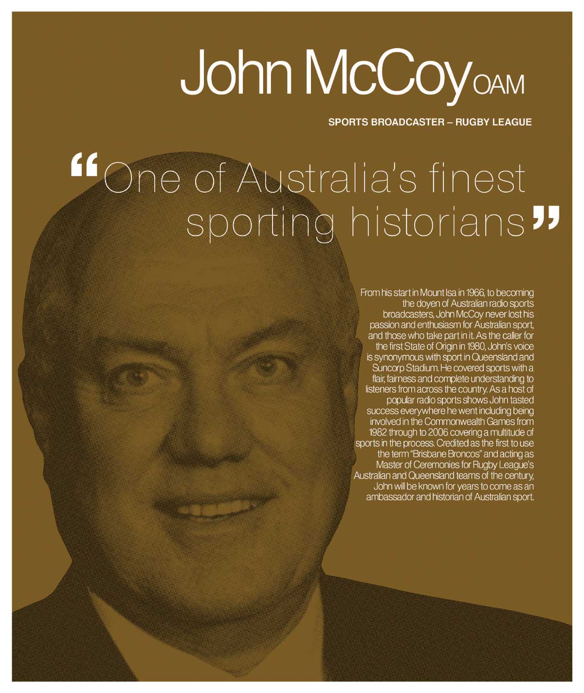 John McCoy Hall of Fame plaque.