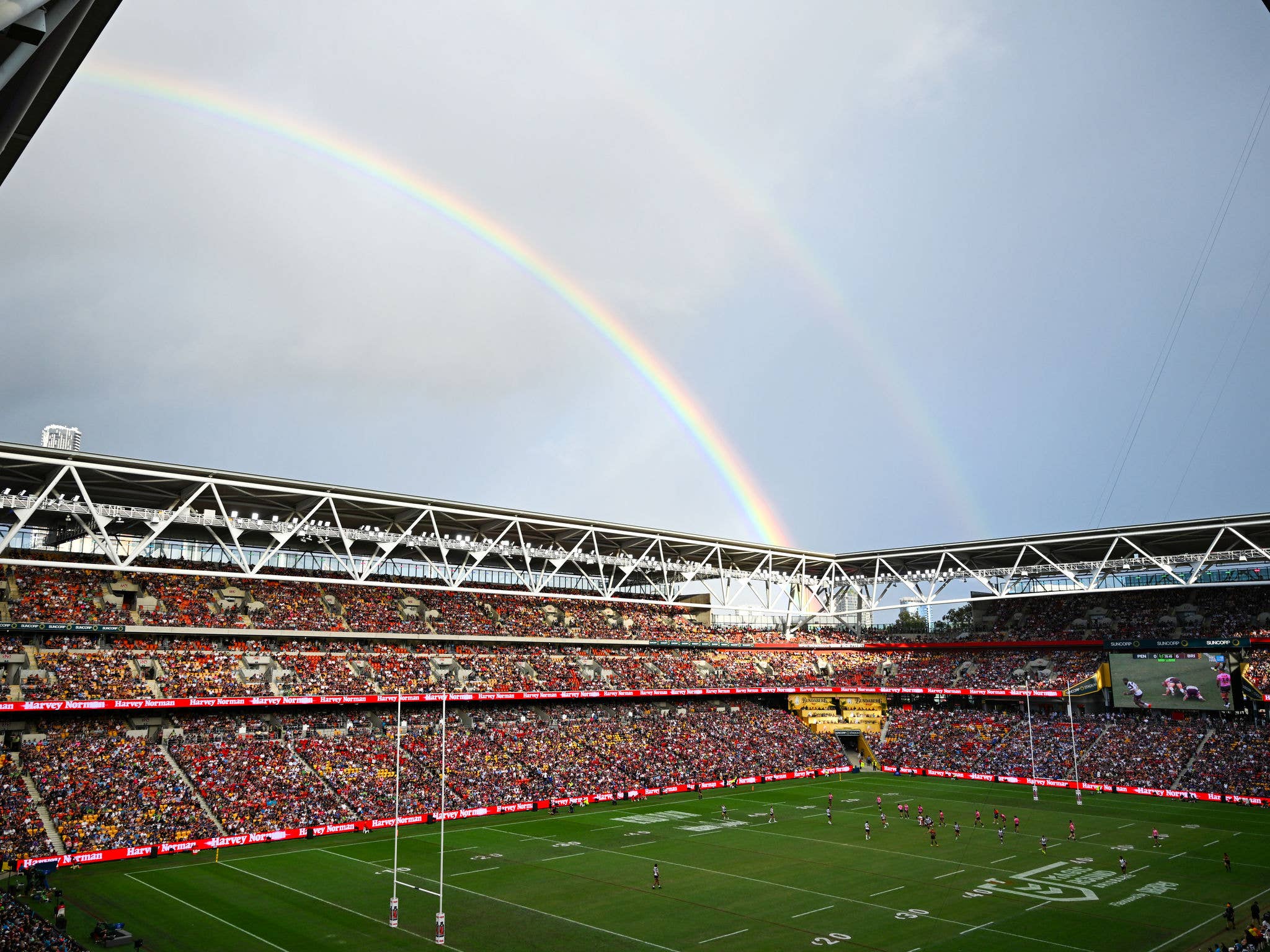 Suncorp Stadium Rainbow during Magic Round