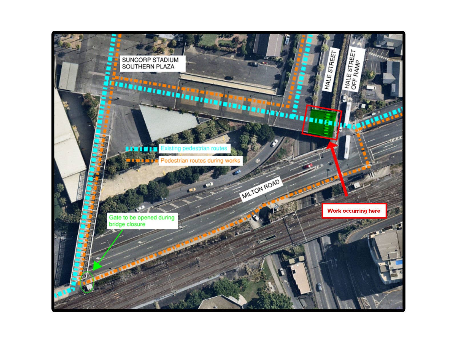 Hale Street Pedestrian Overpass Work June 2025 Map
