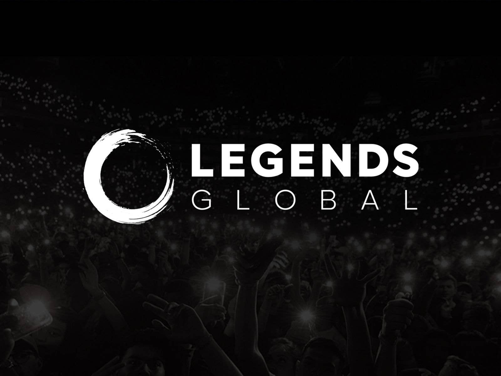 Legends Global logo with black textured background