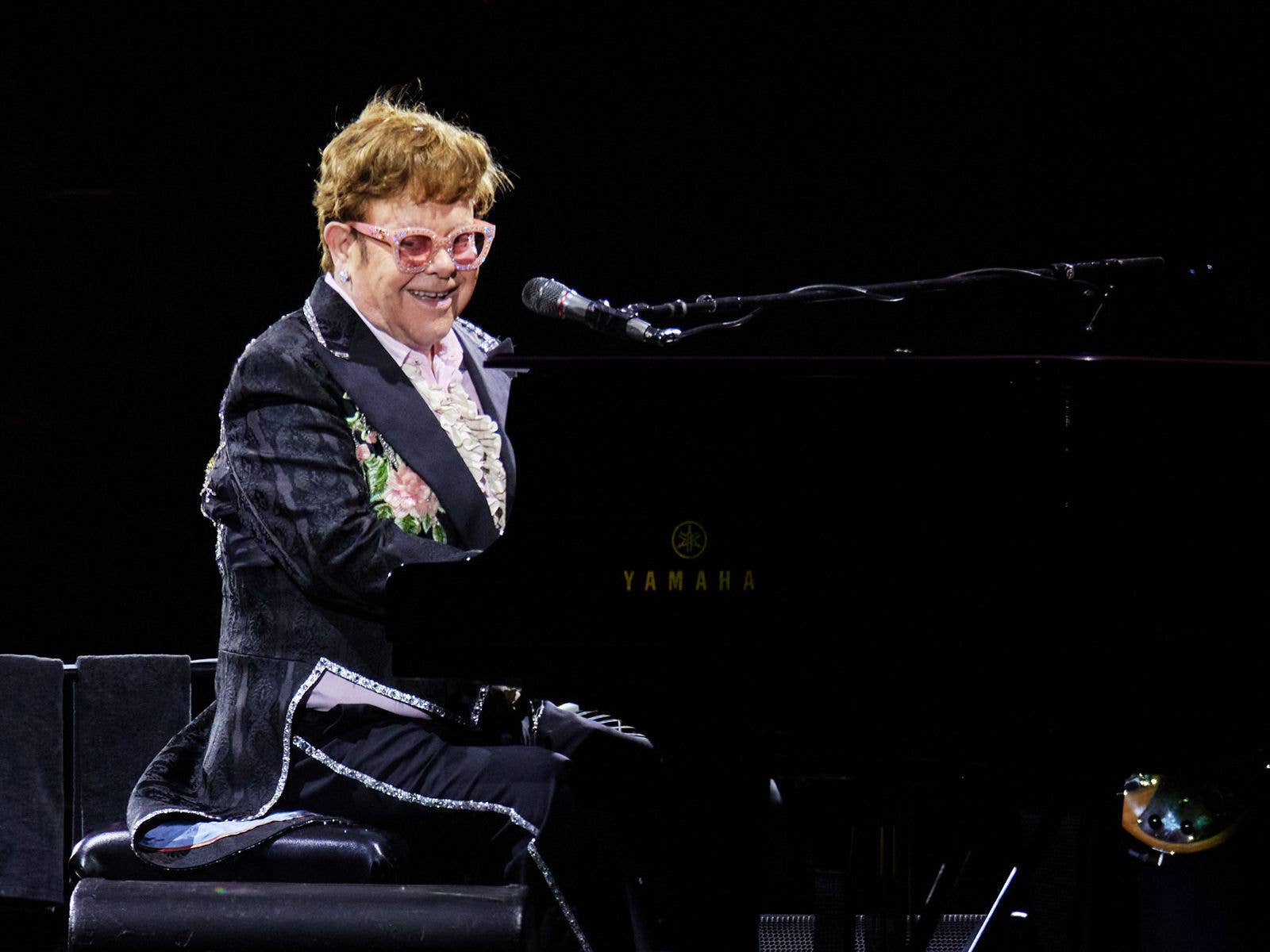 Sir Elton John on stage during his Farewell Yellow Brick Road Tour in 2023.