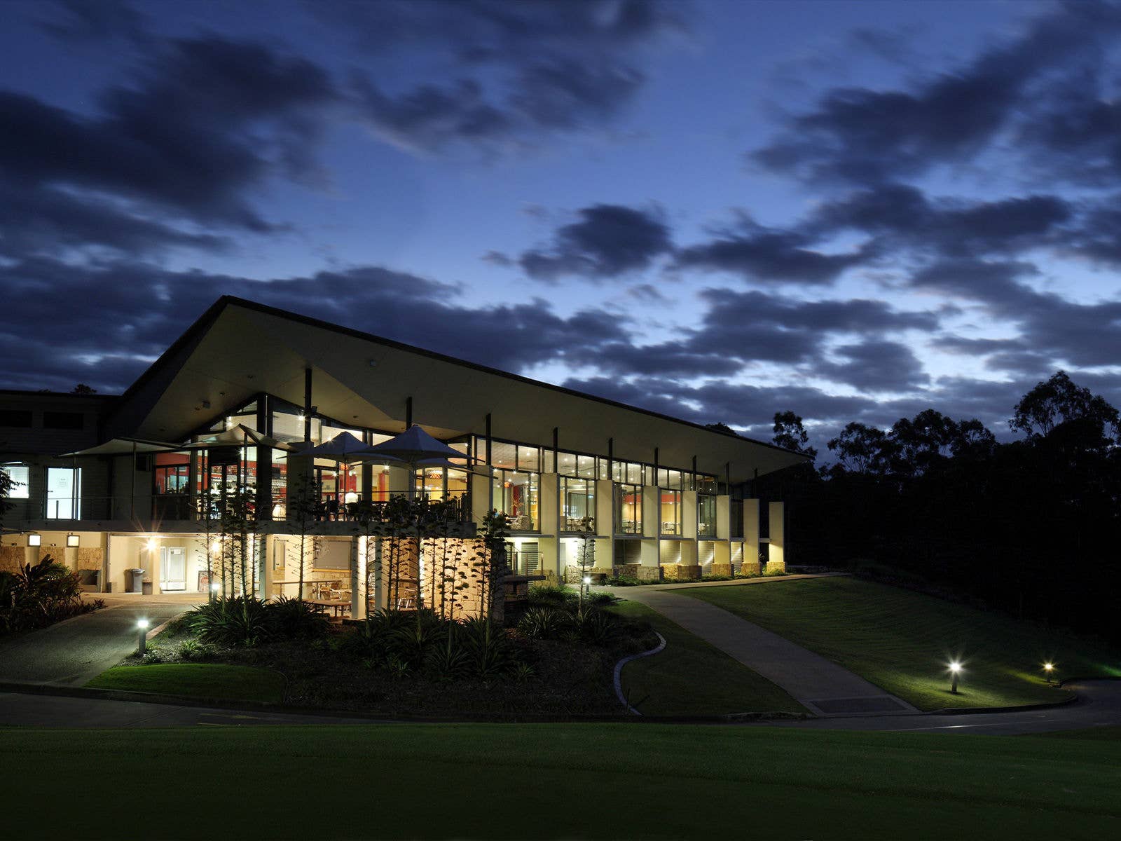 Brookwater Golf Course Club House at night