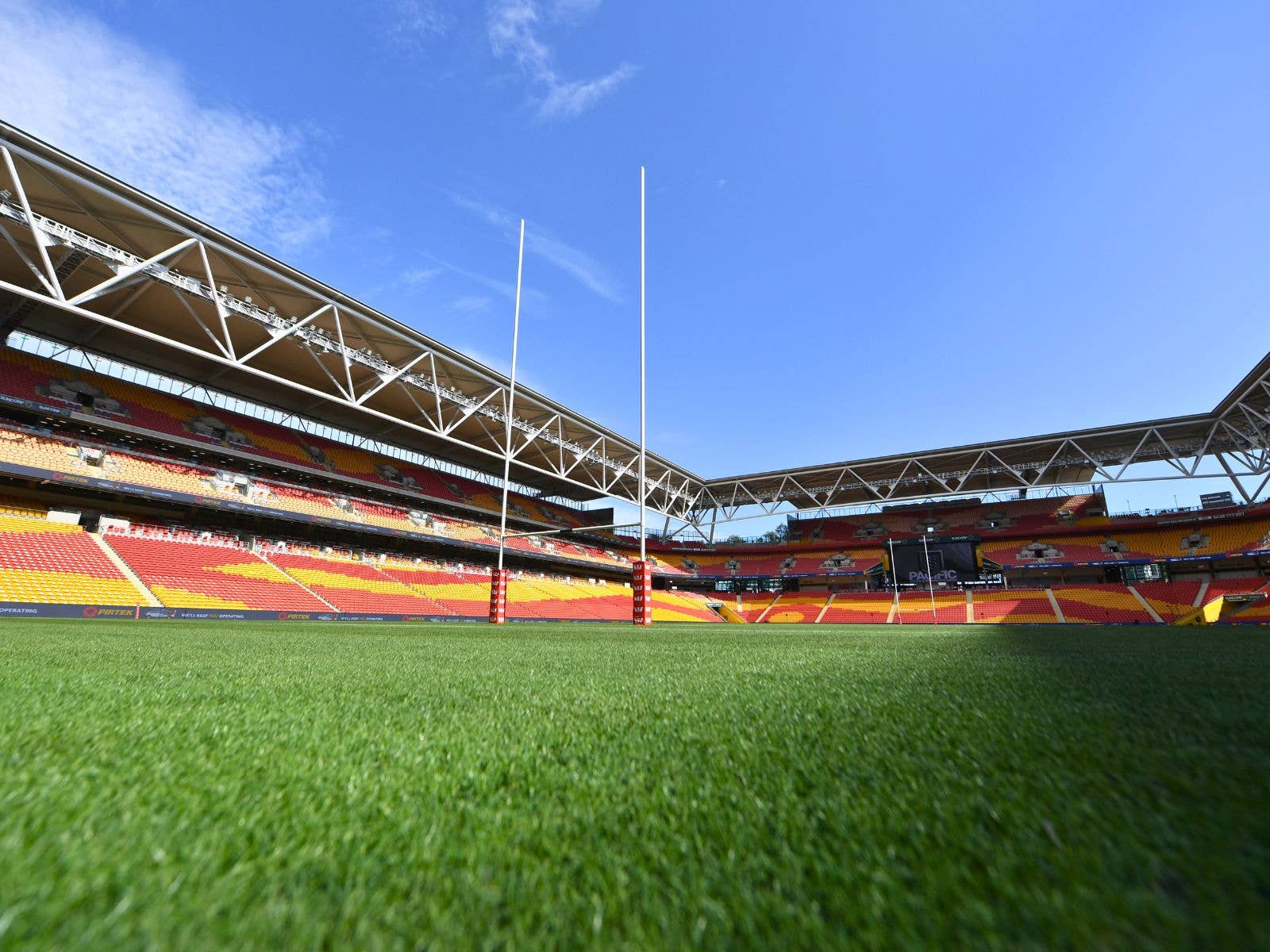 Suncorp Stadium Field of Play set up for a rugby league match