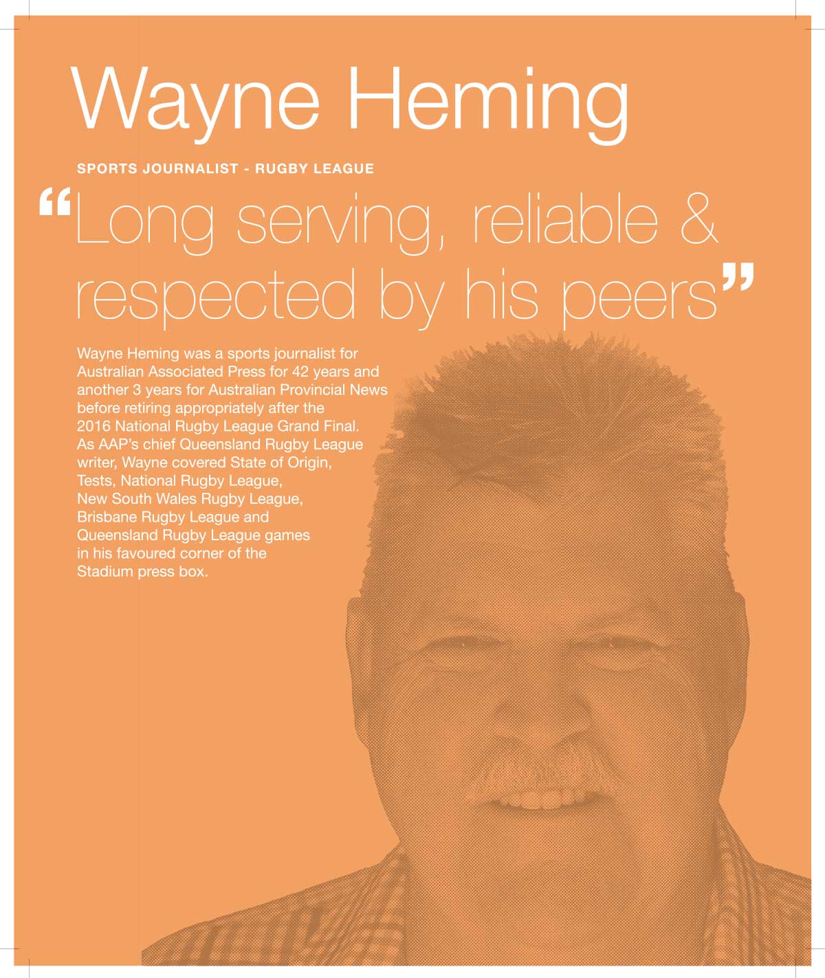 Wayne Heming Hall of Fame plaque.