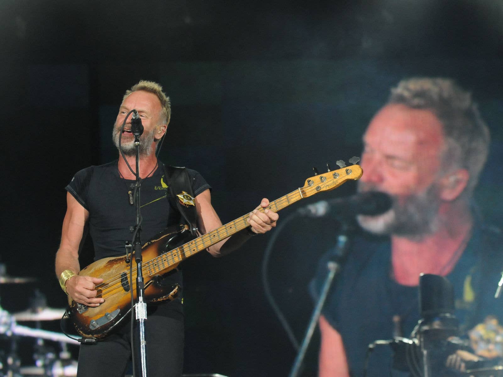 The Police on stage at Suncorp Stadium during The Reunion Tour in 2008.