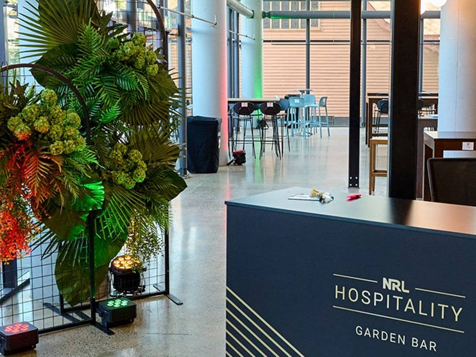 Internal shot of the Garden Bar during an NRL event. 