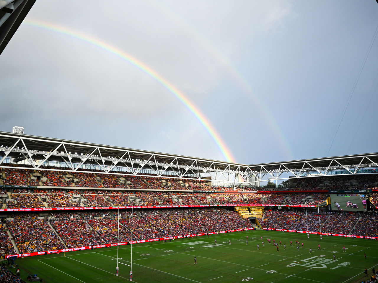 Suncorp Stadium Rainbow during Magic Round