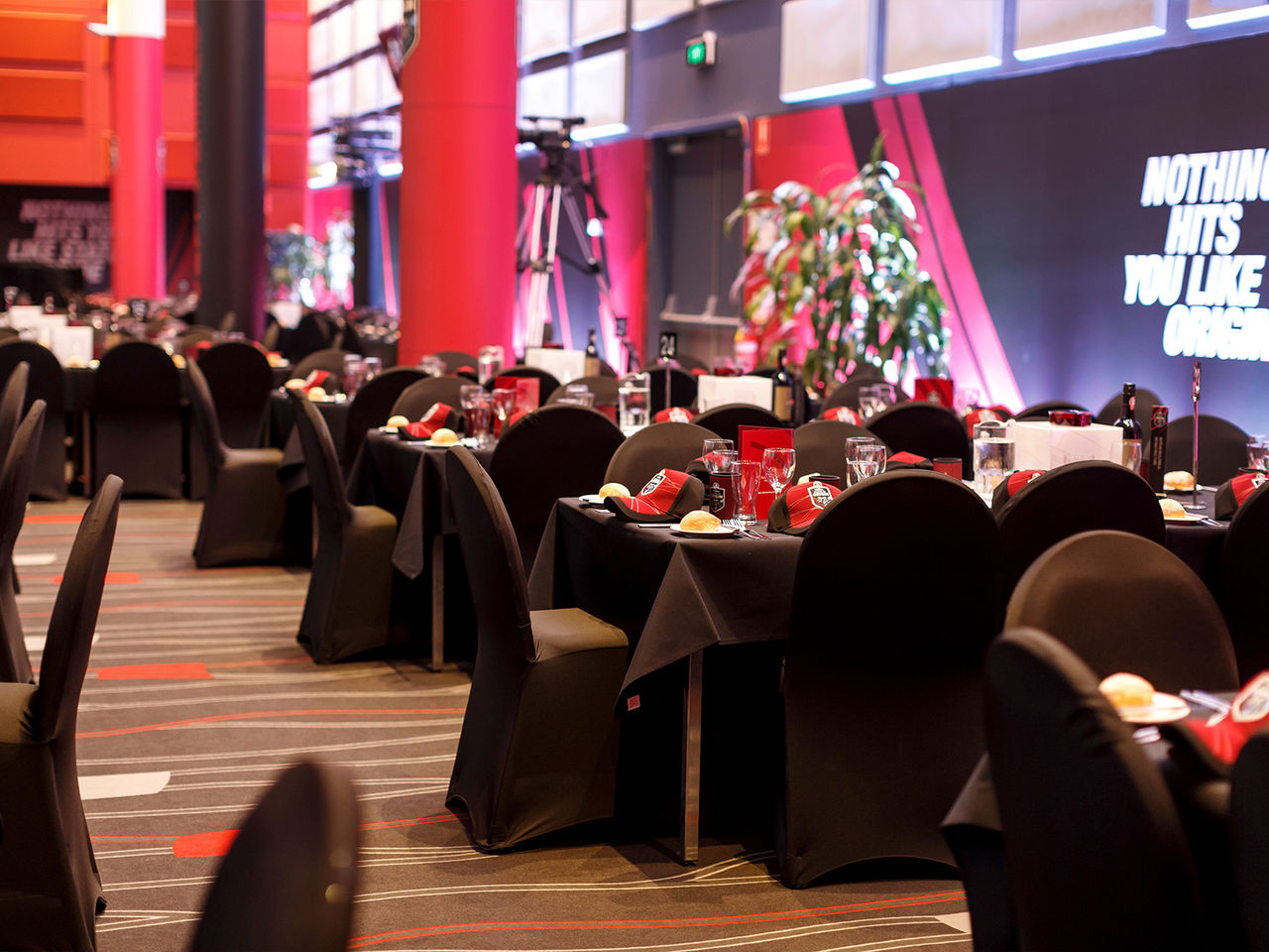 The Paddington Room setup for a State of Origin Function at Suncorp Stadium