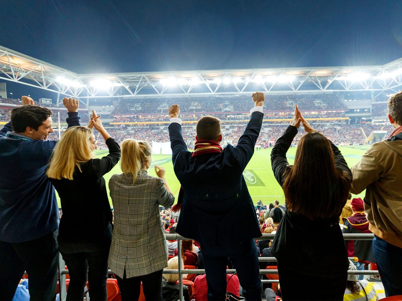 Suncorp Stadium Members cheering during an event at the Stadium