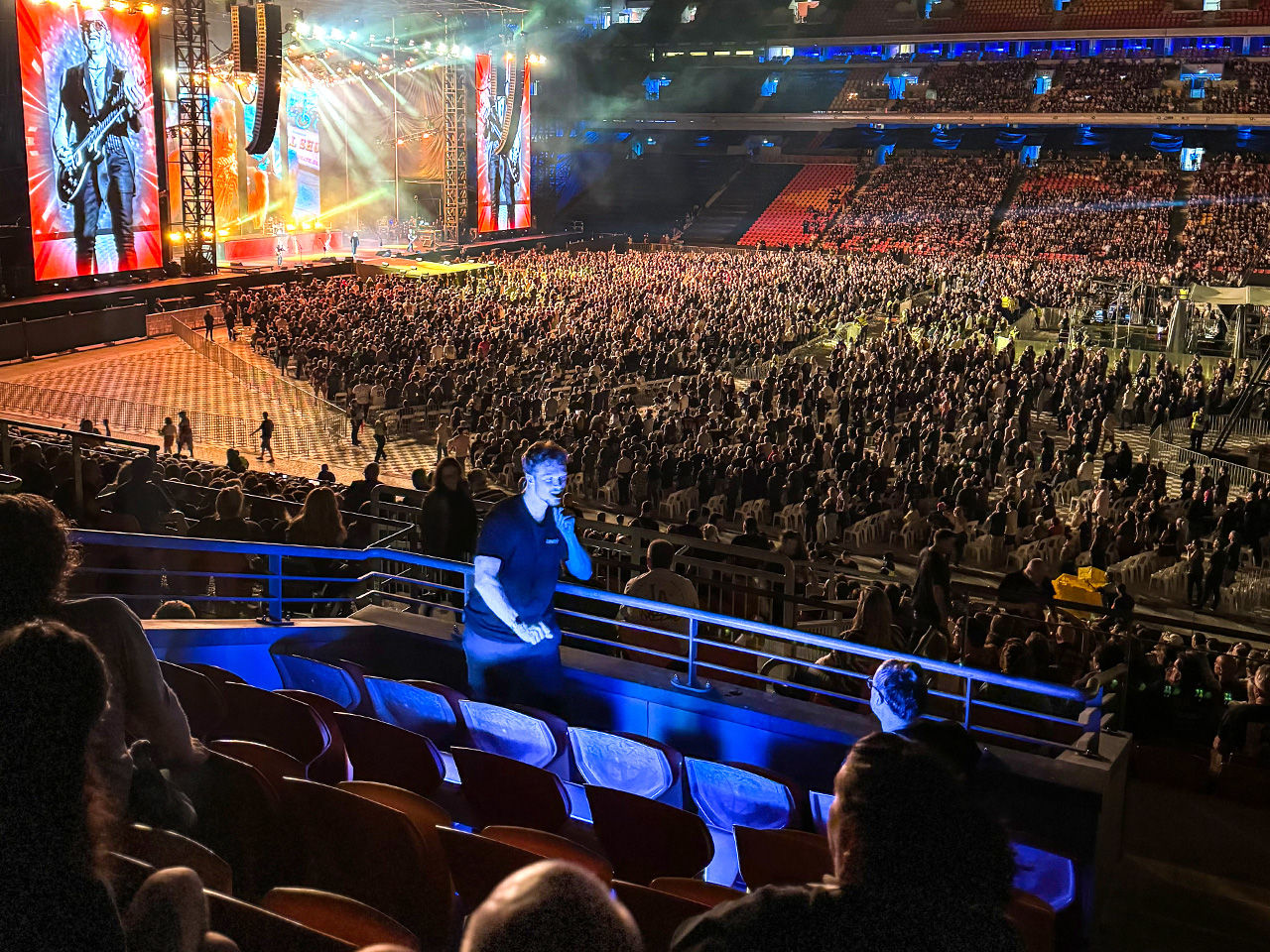 Auslan Interpreter signing during Def Leppard and Motley Crue Concert.