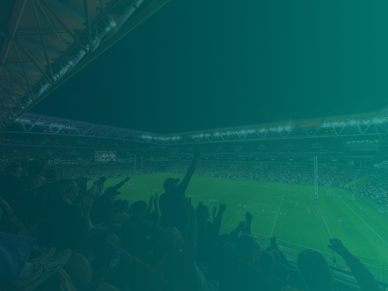 A view of Suncorp Stadium with green gradient overlay